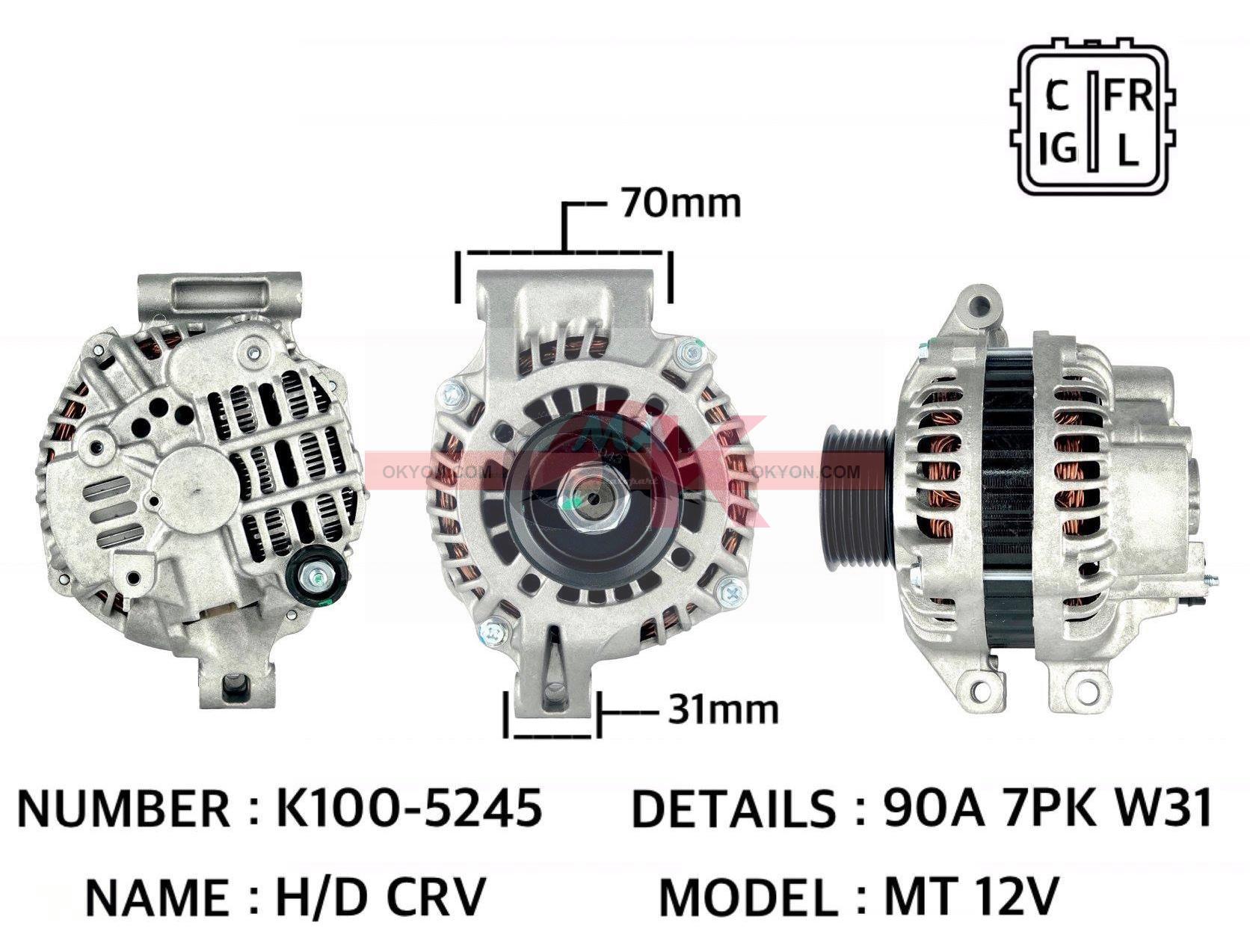 ไดชาร์จบิ้ว HONDA CRV 2003 ขาร้อย*
